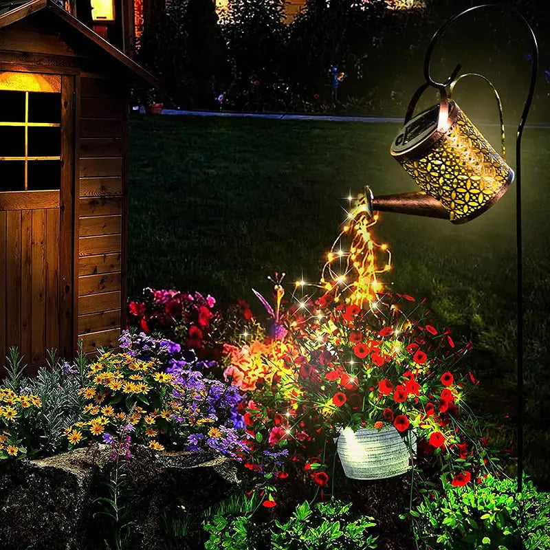 2PCS LED Watering Can Solar Light Strings, Solar Lights Outdoor Decorative Lamp, Solar Lantern Outd - The Premium