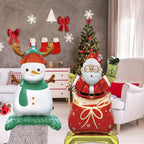 8 Packs Christmas Mylar Balloons With Base Balloon Xmas Tree Santa Snowman 3D Foil Balloons Standing Balloon Decorations For Christmas Birthday Winter Party Decor