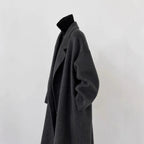 Women's Black-gray Korean-style Loose Mid-length High-end Wool Coat