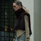 New Solid Color Half Turtleneck Sleeveless Fur Vest For Women