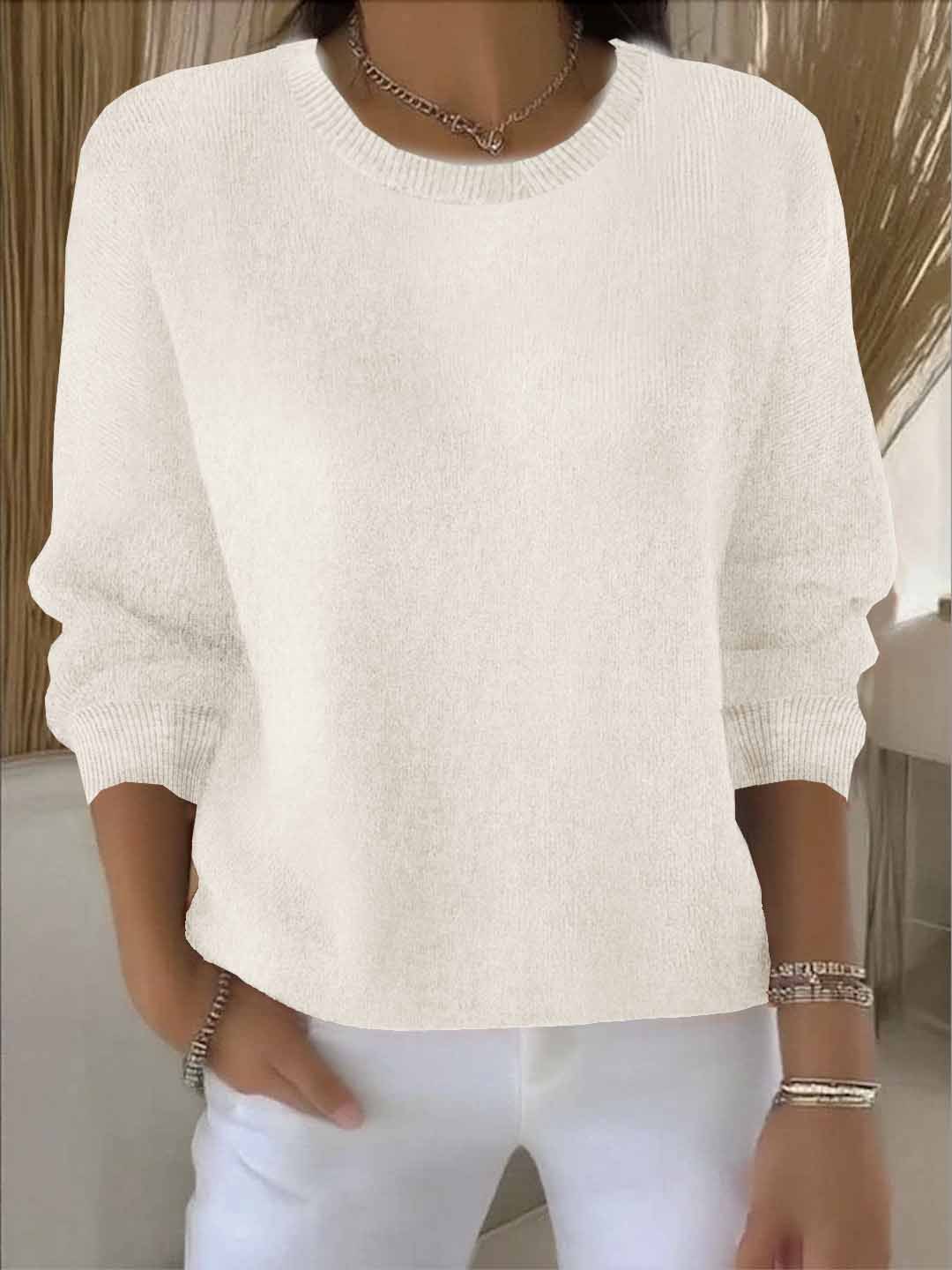 Women's Solid Color Long Sleeve Sweater