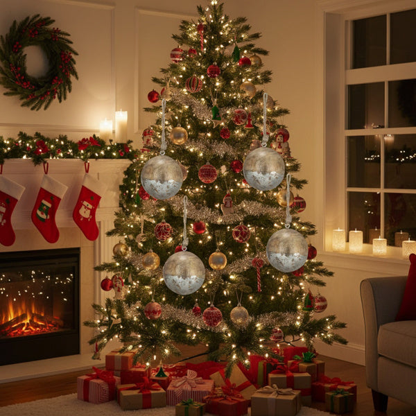 4PCS Set Christmas Hanging Ball Ornaments Wooden Tree Decorations Festive Holiday Party Decor Xmas Tree Accessories FBA Shipment - The Premium