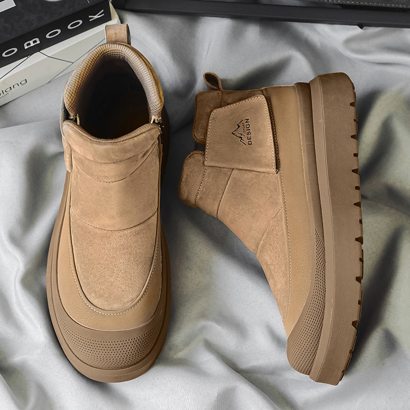 Fleece-lined Thick Casual All-Match Platform Non-slip Snow Boots Trendy Shoes