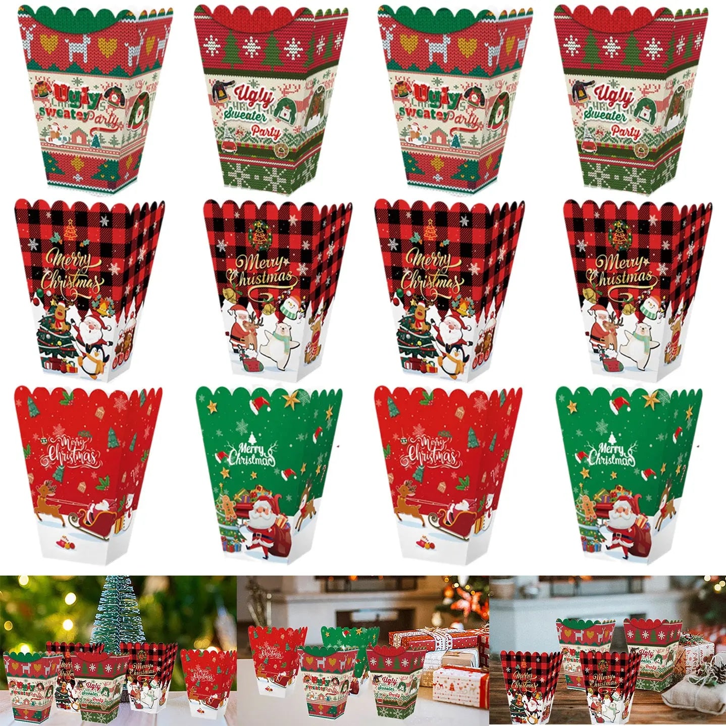 18PCS Christmas Popcorn Boxes - The Premium