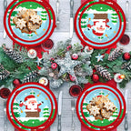 Christmas Paper Plates And Cups Set Decorations For 10 Guests Santa Claus Elk Pattern Plates And Cups For Winter Holiday Christmas Party Decorations - The Premium