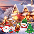 5 Pack Christmas Outdoor Yard Signs With Stakes Christmas Tree Reindeer Santa Gingerbread Snowman Signs Holiday Garden Sign For Xmas Winter Party Porch Lawn Walkway Decorations Outdoor Christmas Scene