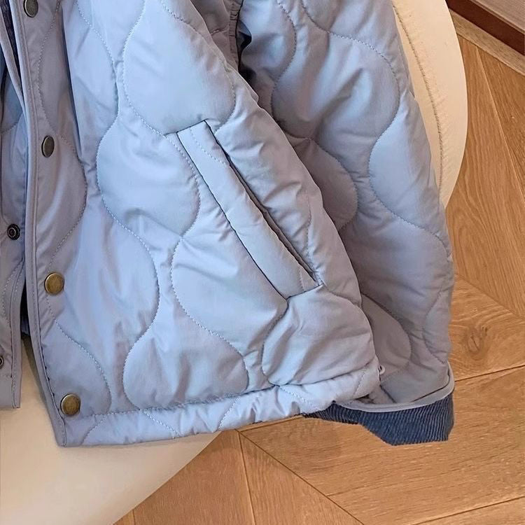 Blue Anti-aging Loose Women's Corduroy Niche Cotton Jacket