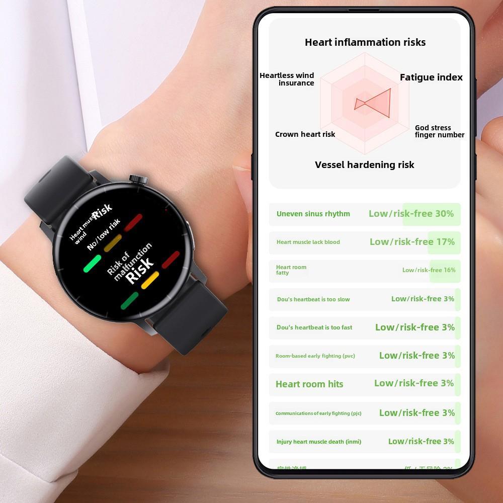 Smart Watch Non-Invasive Blood Glucose Body Temperature Blood Pressure Blood Oxygen Automatic Measurement ECG Ppg Blood Lipid Health Manager