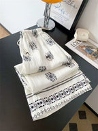 Retro Beaded Drawstring Women's Summer Cool Wide-leg Pants