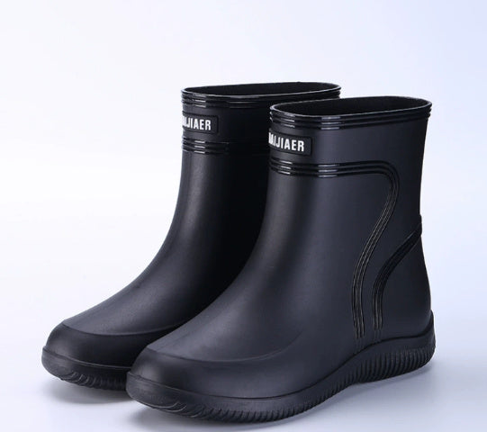Cotton-padded Warm-keeping Fixed Velvet Rain Boots For Men And Women
