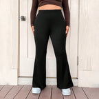 Simple Commuter Style Slim Fit Wide-leg Pants