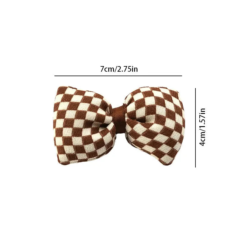 Plaid Bow Hair Clips-Coffee 9672 - The Premium