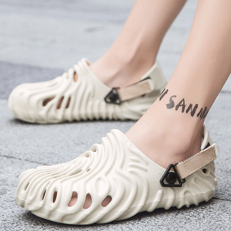 Fashion Summer New Casual Men's Shit Feeling Closed-toe Slippers