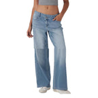 Low Waist Loose Buckle Loose Wide Leg Jeans