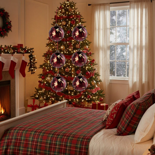 4PCS Set Christmas Glass Ball Ornaments Hanging Tree Decorations Shiny Holiday Party Decor Xmas Tree Decorations FBA Shipment - The Premium