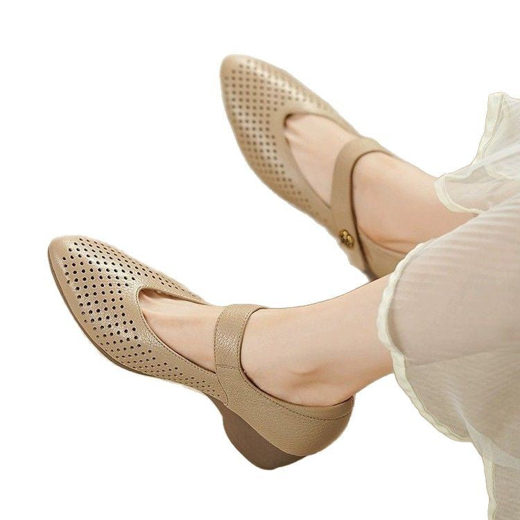 Summer New Retro Breathable Pointed Fashion High Heels For Women