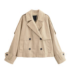 Women's Simple Double Breasted Design Trench Coat
