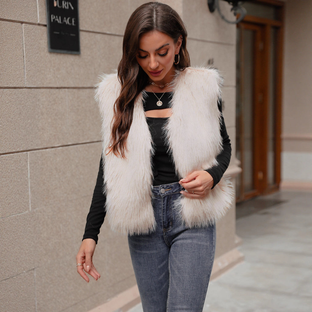 Fur Vest Sleeveless Slimming Casual