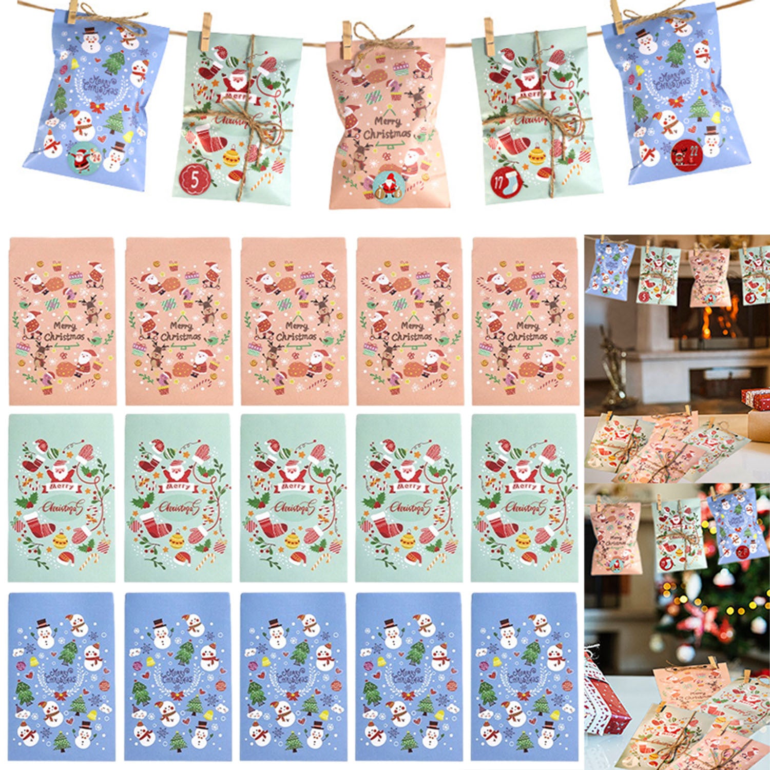 24 Christmas Calendar Gift Bags - The Premium