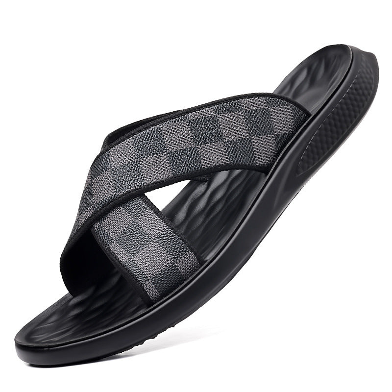 Men's Checkered Beach Shoes Sandals For Outdoor Use