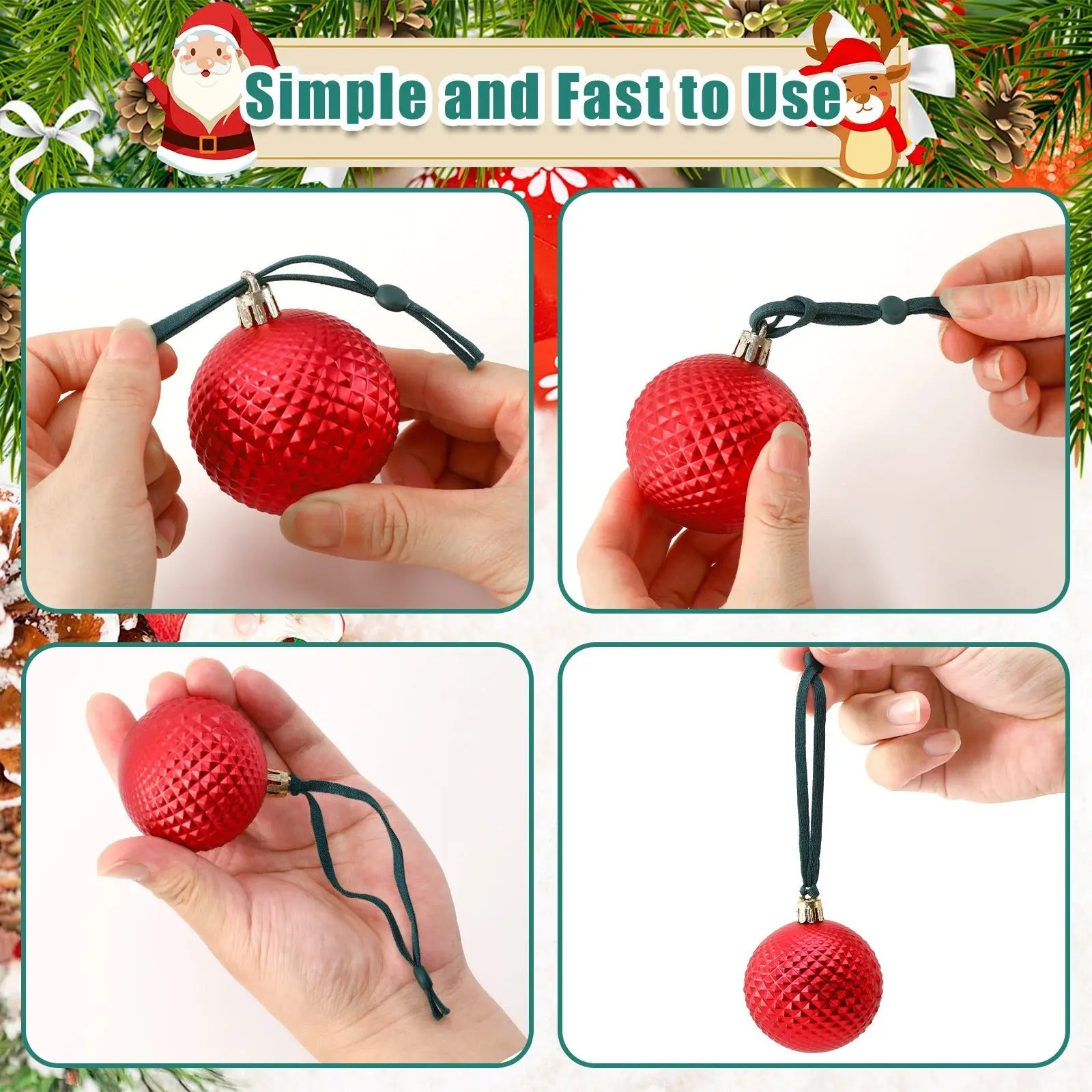 150Pcs Ornaments String For Christmas Tree, Adjustable Ornaments Ribbon Hangers Christmas Ties String Ribbon Loops For Ornament Hanging Tree Decorations, Green Selling On Amazon Is Prohibited - The Premium