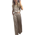 Women's Vest And High-waisted Pants Casual Two-piece Set