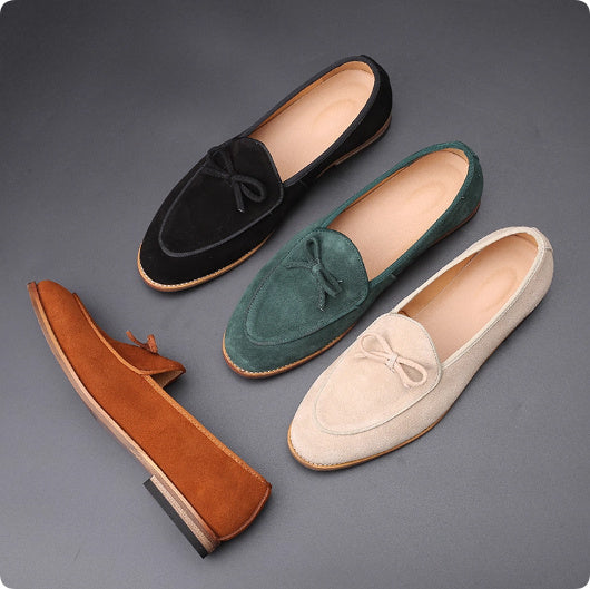 Genuine Leather Suede Slip-on Loafers