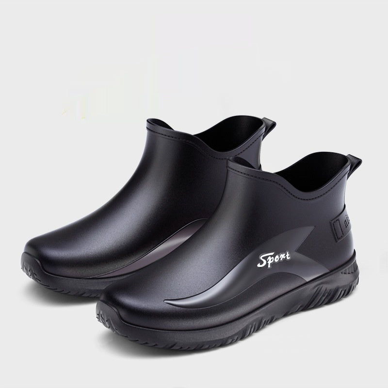 Fashion Non-slip Flat Short Rubber Boots Men