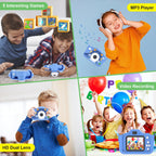 Pink-Blue Options -- 1Pc Dinosaur Kids Selfie Camera Cartoon Camera 48MP 1080P HD Digital Camera With Cartoon Case Card Reader 32G MMC Card For Boys Girls Above Aged 6 Years Old