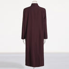 Pure Color All-matching Angola Red Long-cut Coat