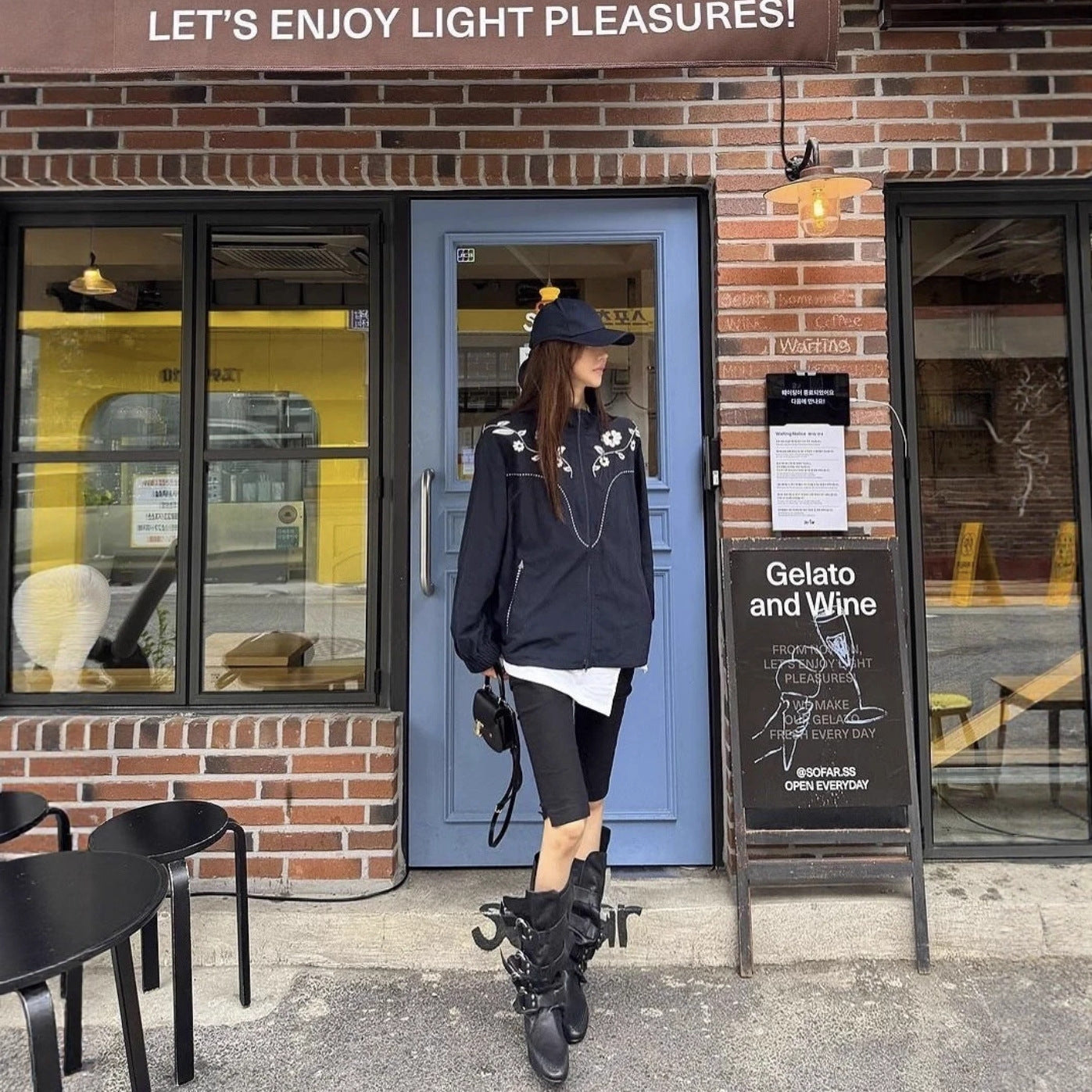 Contrast Color Jacquard Design Loose Casual Long Sleeves Jacket Coat