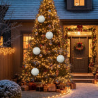 6PCS Set Christmas Ball Ornaments Cream Ruffle Hanging Decorations For Xmas Tree Holiday Home Decor FBA Shipment - The Premium