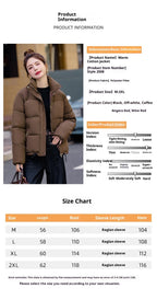 Winter Down Cotton Jacket With Stand Collar Women's Short Style