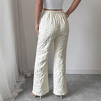 Women's Fashion Mid-waist Casual Floral Pants