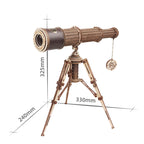 Telescope Astronomical Geographer Wooden D Three-dimensional Assembling Toy