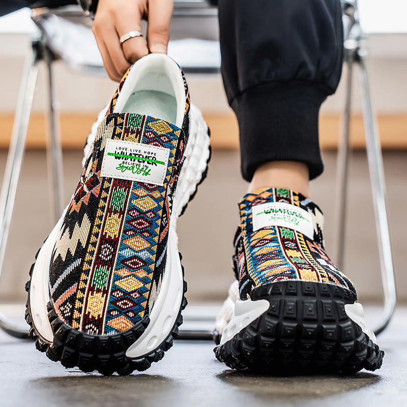 Platform Height Increasing Slip-on Casual Sneakers Trendy Shoes