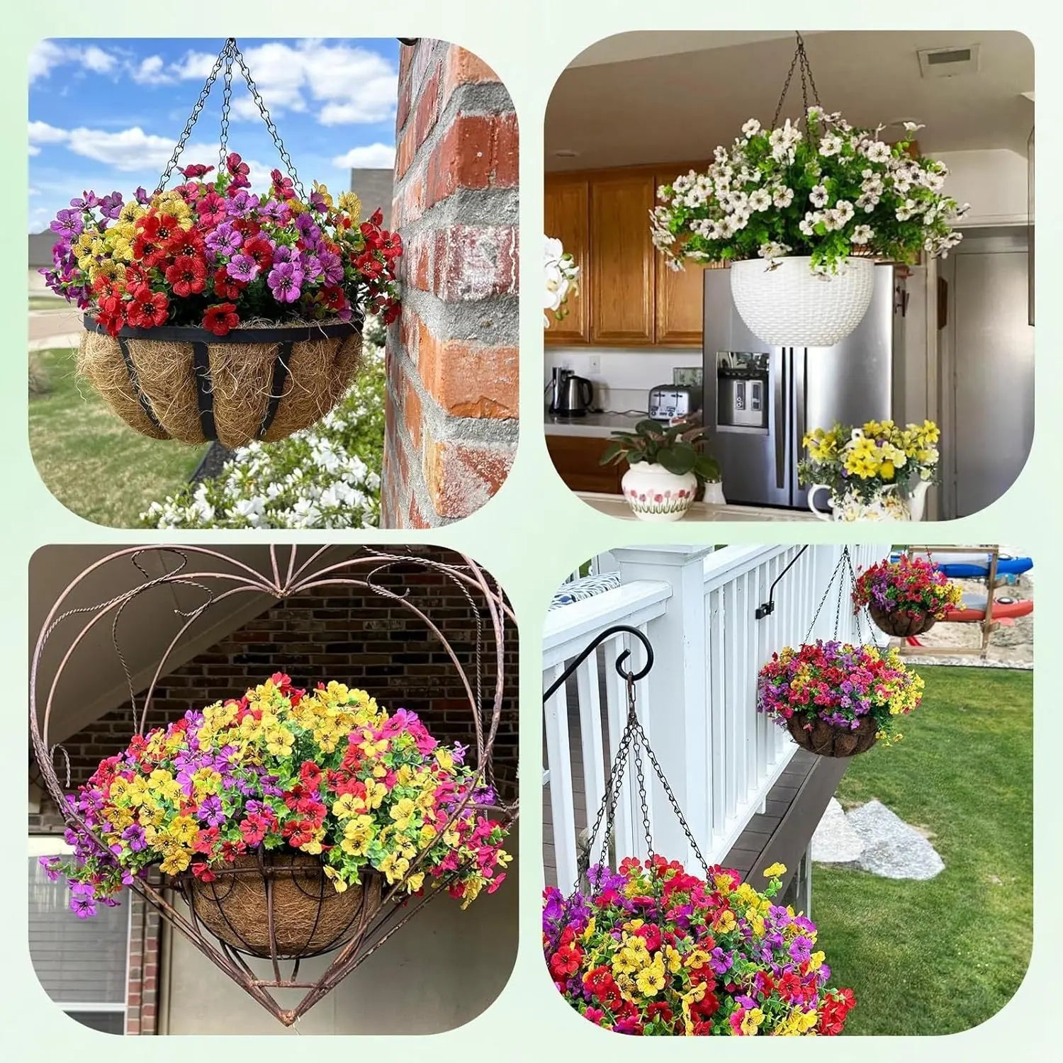 Nepfaivy Artificial Outdoor Flowers UV-Resistant - Realistic Artificial Flowers For Outdoors, Fade Resistant Fake Flowers For Outside, Plastic Faux Flowers For Outdoor Planters - The Premium