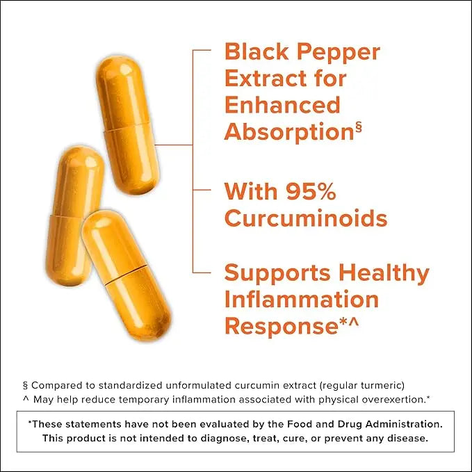 Qunol Turmeric Curcumin 2400mg – Powerful Joint Support with Black Pepper & Ginger for Enhanced Absorption AJ PRIME