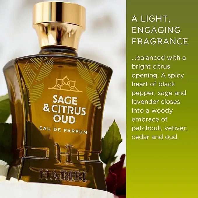 H HABIBI White Moroccan Leather Perfume 2.5oz – Long-Lasting Arabian Cologne for Men AJ PRIME