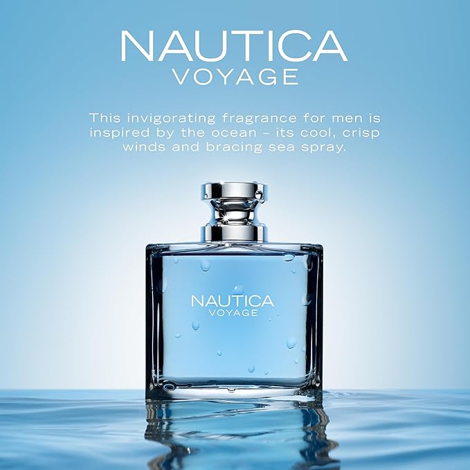 "Nautica Voyage for Men Eau de Toilette Spray – 3.4 oz / 100 ml | Authentic Designer Fragrance, Ideal Holiday Gift AJ PRIME