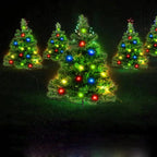 2 Packs Solar Christmas Tree, Solar Powered Pathway Christmas Tree With Multicolored LED Lights, So - The Premium