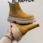 Chelsea Men's Low-top Smoke Pipe Platform Martin Boots