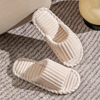 Men's Corduroy Striped Open Universal Indoor Corduroy Slippers