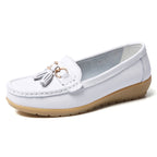 Two-layer Calf Leather Shoes Low-top Slip-on Women's Shoes