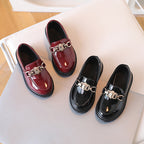 Children's Small Leather Shoes Black Soft End British Style