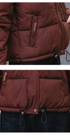 Winter Down Cotton Jacket With Stand Collar Women's Short Style