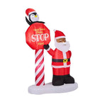 8.2FT Lighted Christmas Inflatable Decoration, Inflatable Black Santa & Road Sign, Funny Blow Up Yard Decorations With Built-in LED Lights For Holiday Party Front Yard Lawn Garden Decor - The Premium