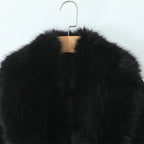 Big Fur Collar Belt Wool Coat Long Jacket