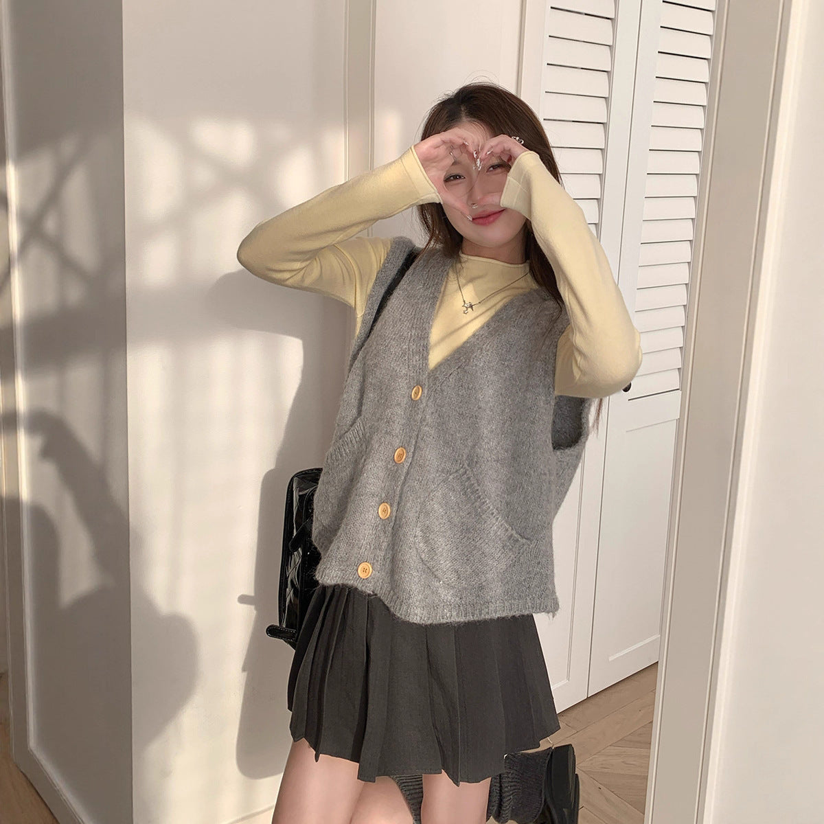 Winter New Korean Knitted Cardigan Vest Women's Vest