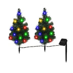 2 Packs Solar Christmas Tree, Solar Powered Pathway Christmas Tree With Multicolored LED Lights, So - The Premium